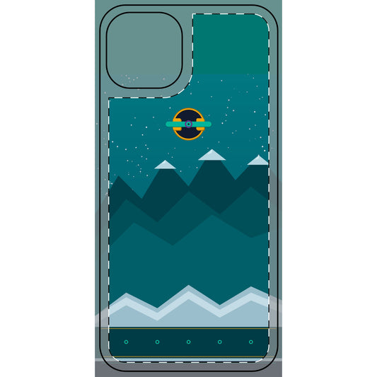 Yo Momma Phone Skin — Minimal Teal Mountain Night Sky Vinyl Decal
