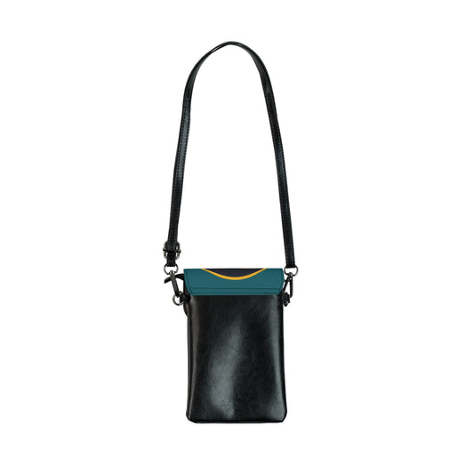 Yo Momma Teal Mountain Crossbody Phone Wallet – Small Cell Phone Wallet with Strap