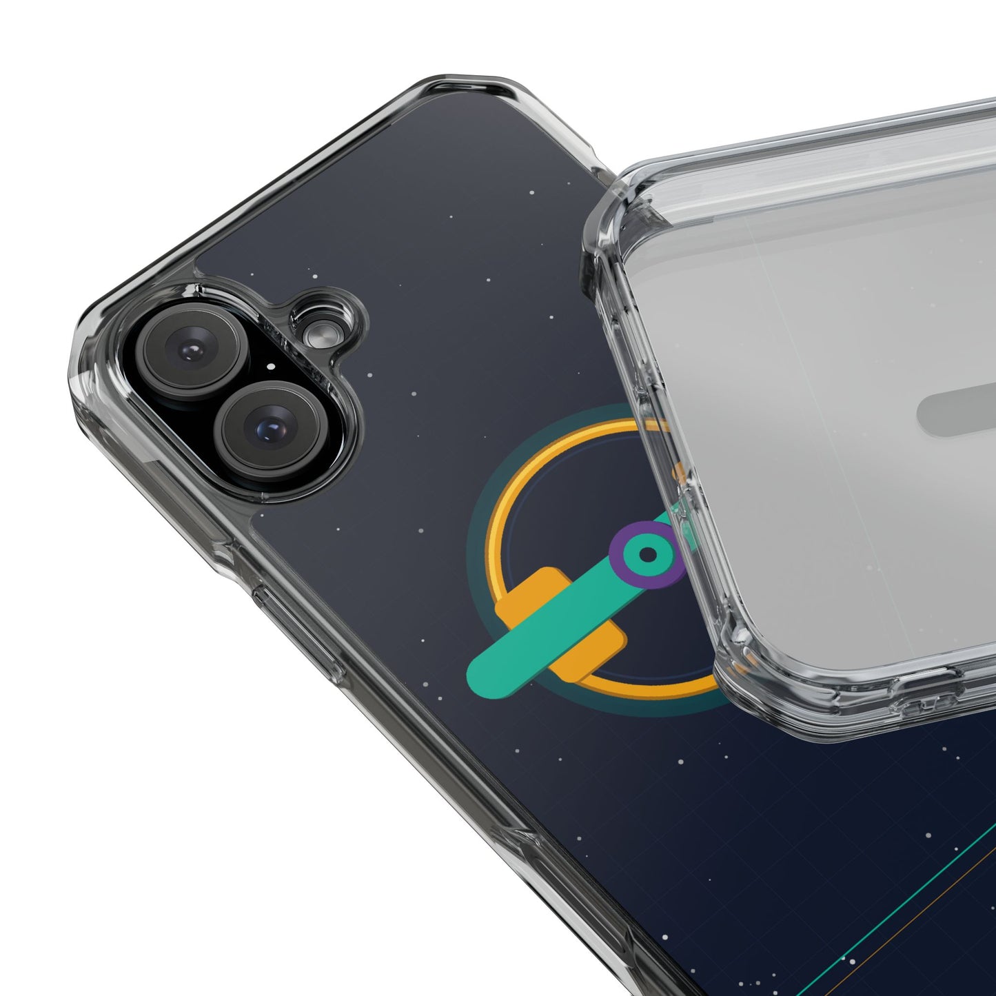 The Boards Shop Clear Magnetic Phone Case — Retro Space Target
