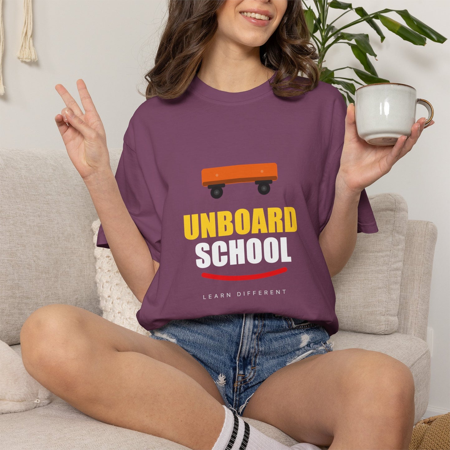 Unboard Skateboard T‑Shirt — Minimal Retro Skate Graphic Tee