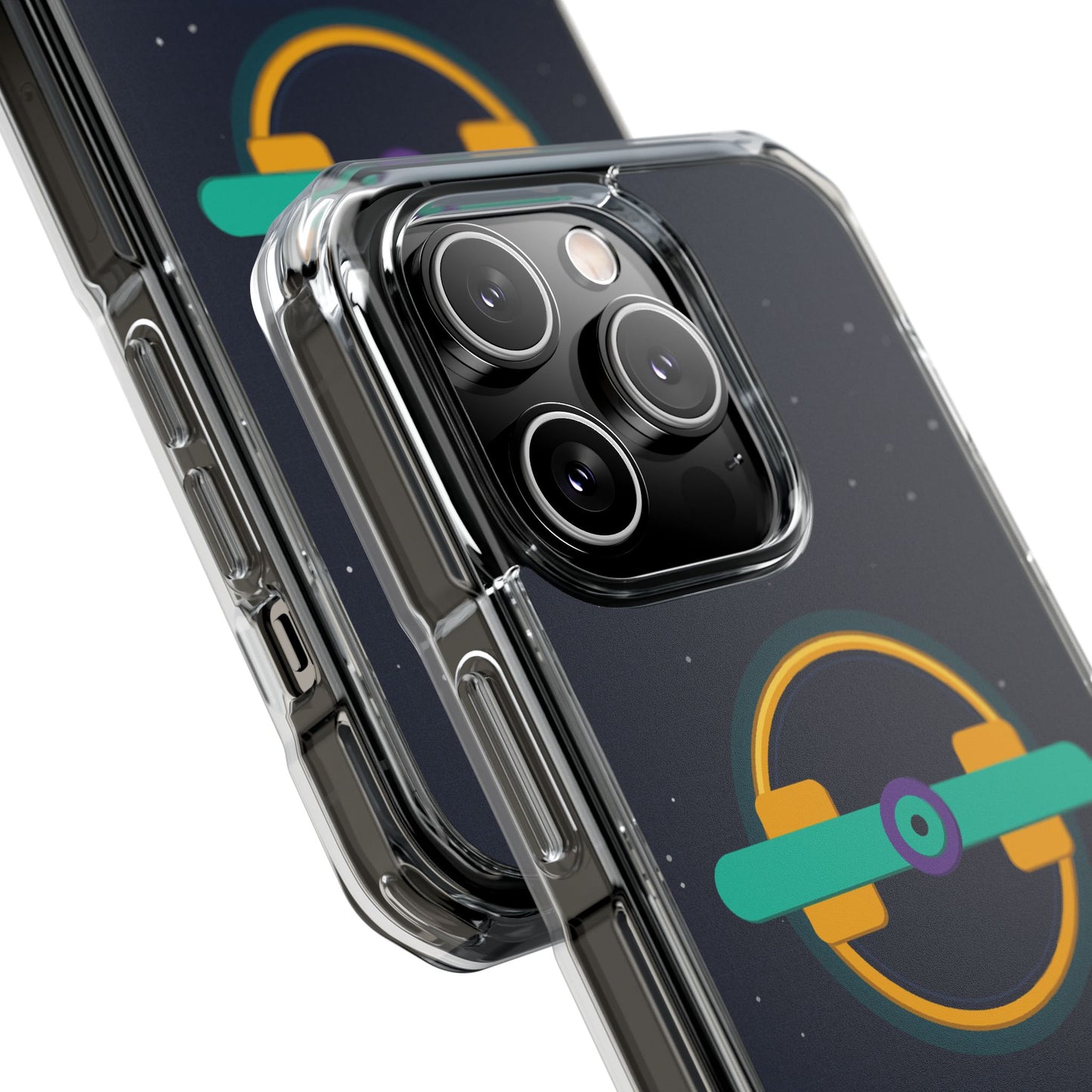 The Boards Shop Clear Magnetic Phone Case — Retro Space Target