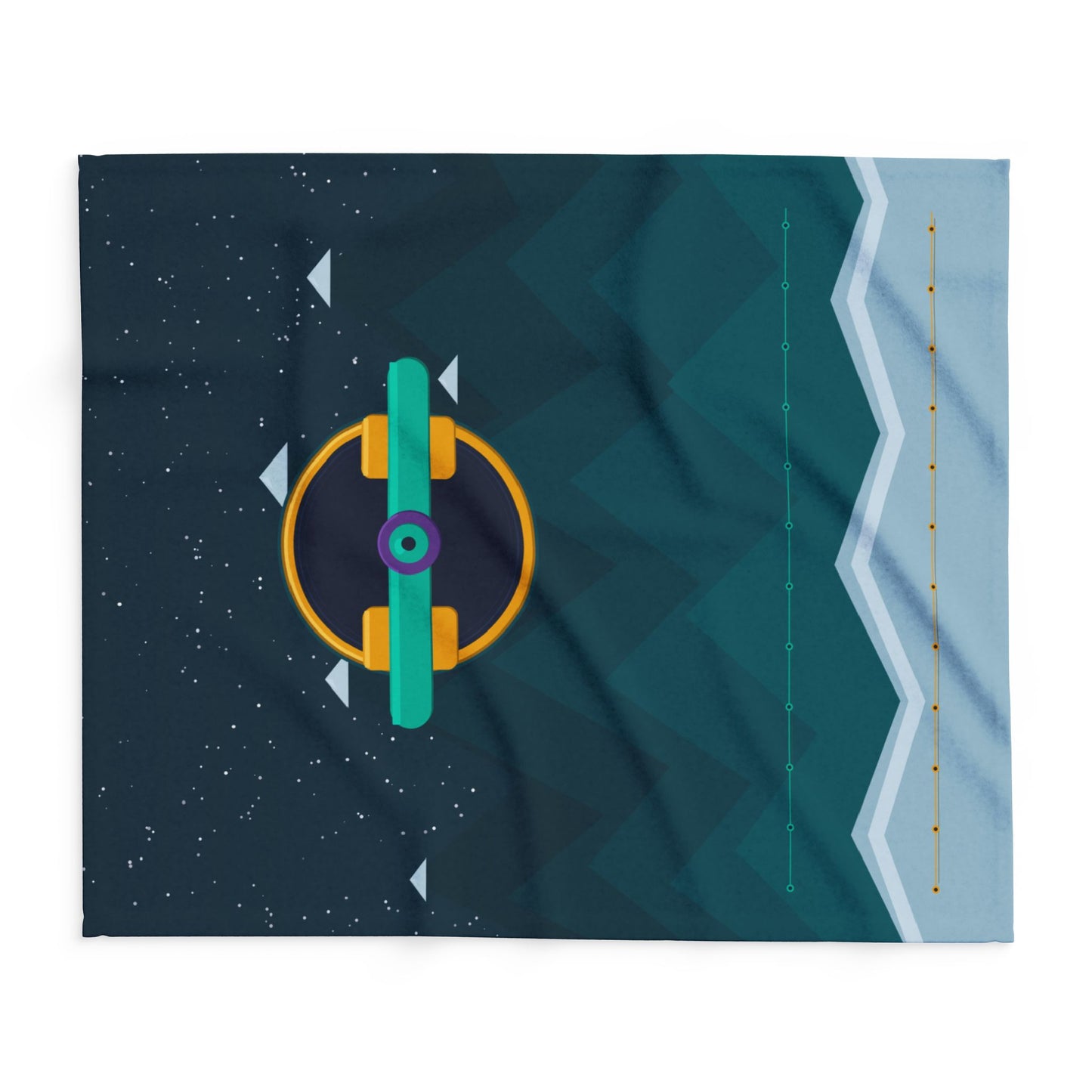 Unboards Arctic Night Fleece Blanket — Geometric Polar Landscape Throw