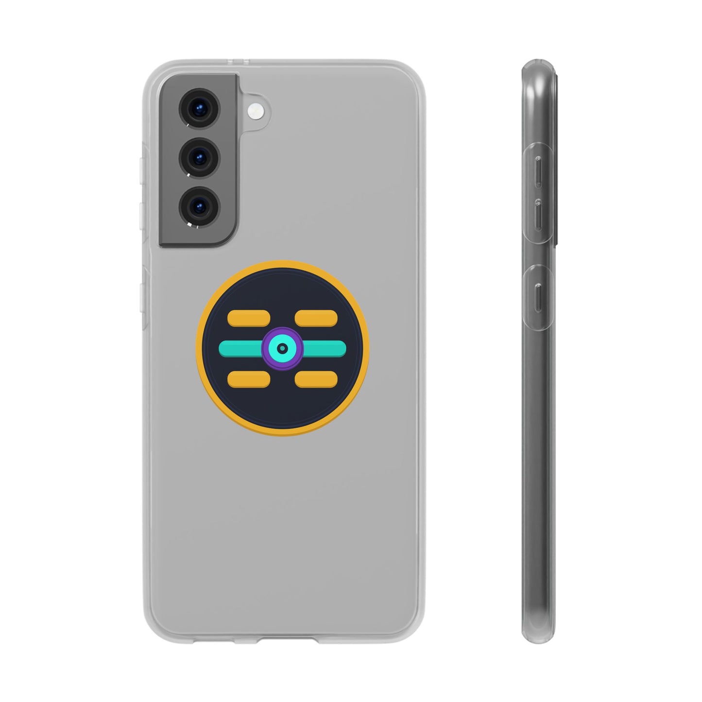 The Boards Shop Clear Phone Case with Colorful Tech Emblem