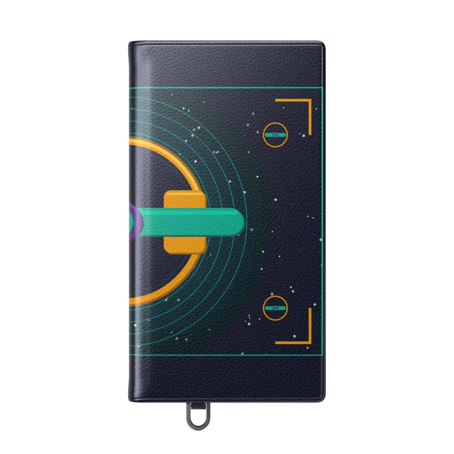 Unboards Cosmic Flip Case — Retro Space Tech Wallet Cover