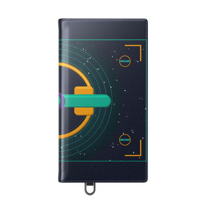 Unboards Cosmic Flip Case — Retro Space Tech Wallet Cover
