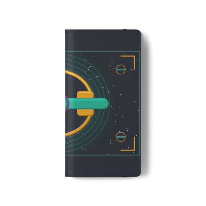 Unboards Cosmic Flip Case — Retro Space Tech Wallet Cover