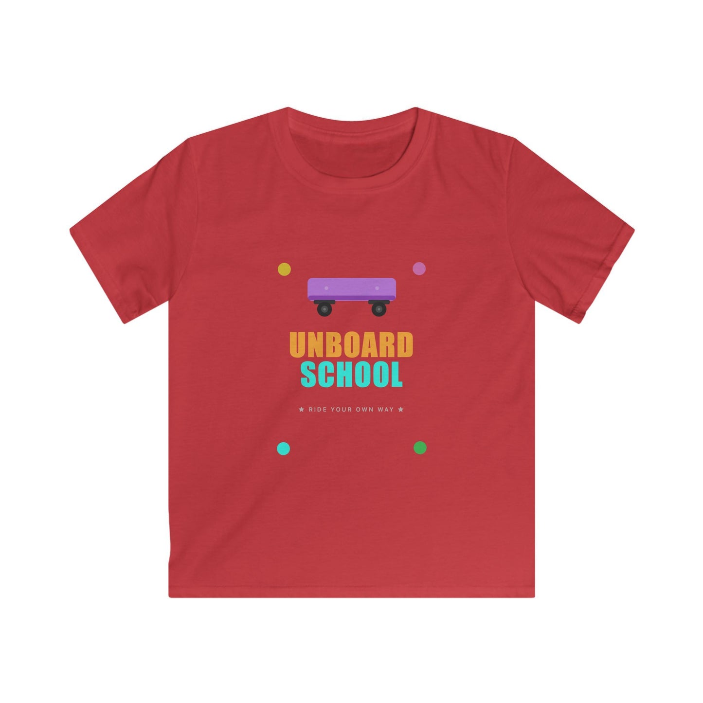Kids Skateboard "Unboard School" Tee — Cute Back-to-School Graphic Shirt