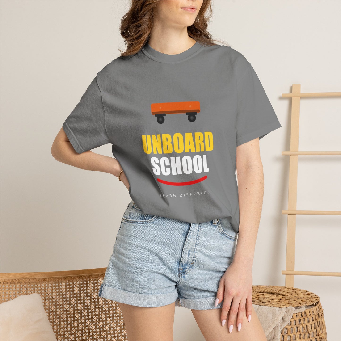 Unboard Skateboard T‑Shirt — Minimal Retro Skate Graphic Tee