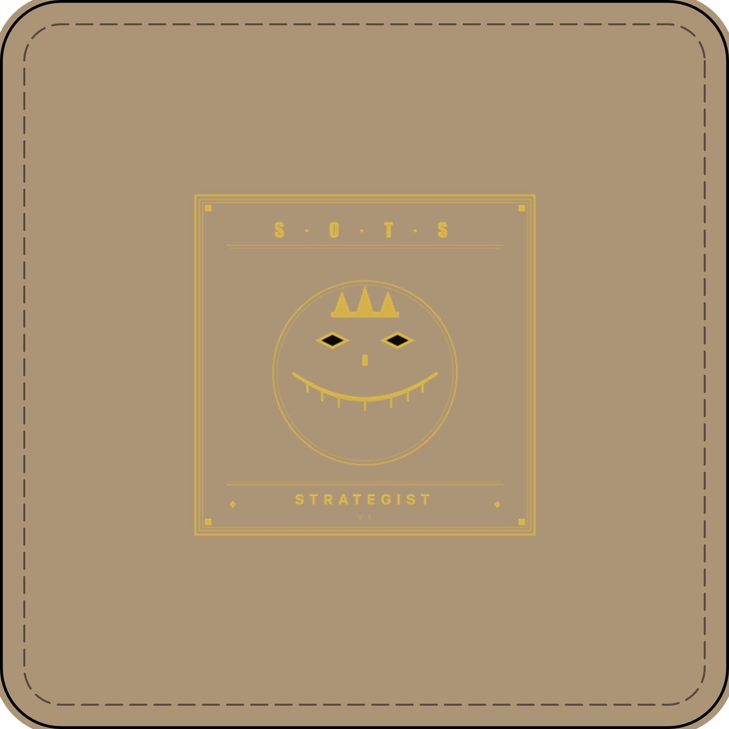 Strategist Faux Leather Patch – Engraved Gold Emblem