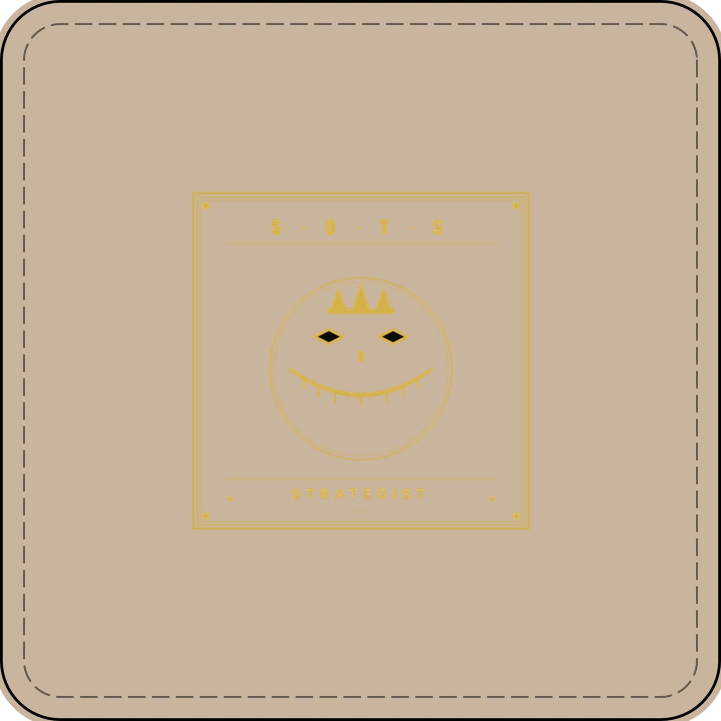 Strategist Faux Leather Patch – Engraved Gold Emblem