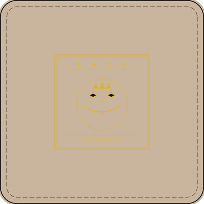 Strategist Faux Leather Patch – Engraved Gold Emblem