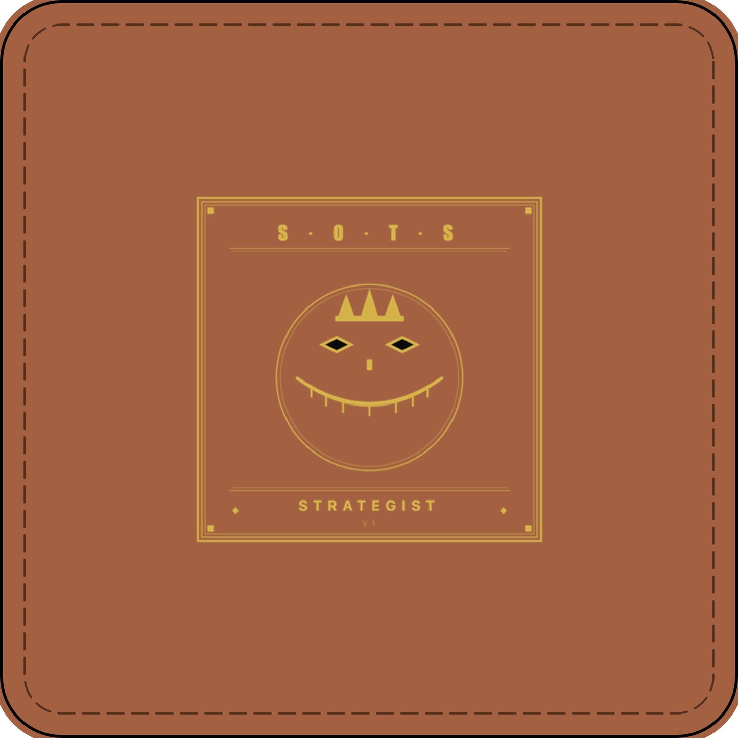 Strategist Faux Leather Patch – Engraved Gold Emblem