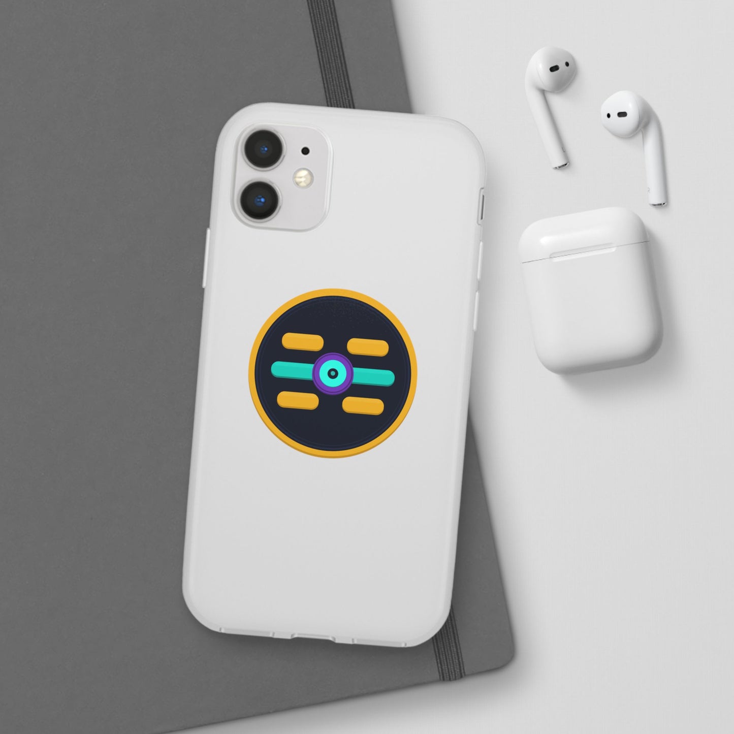 The Boards Shop Clear Phone Case with Colorful Tech Emblem