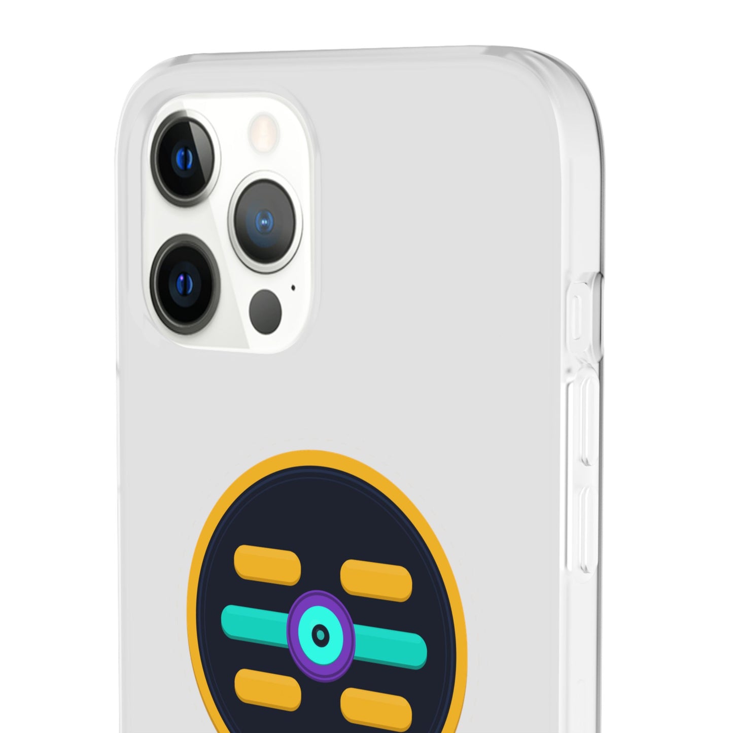 The Boards Shop Clear Phone Case with Colorful Tech Emblem