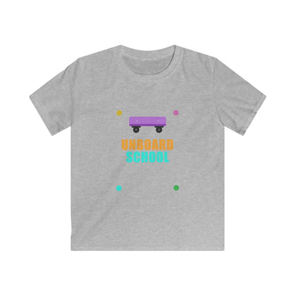 Kids Skateboard "Unboard School" Tee — Cute Back-to-School Graphic Shirt