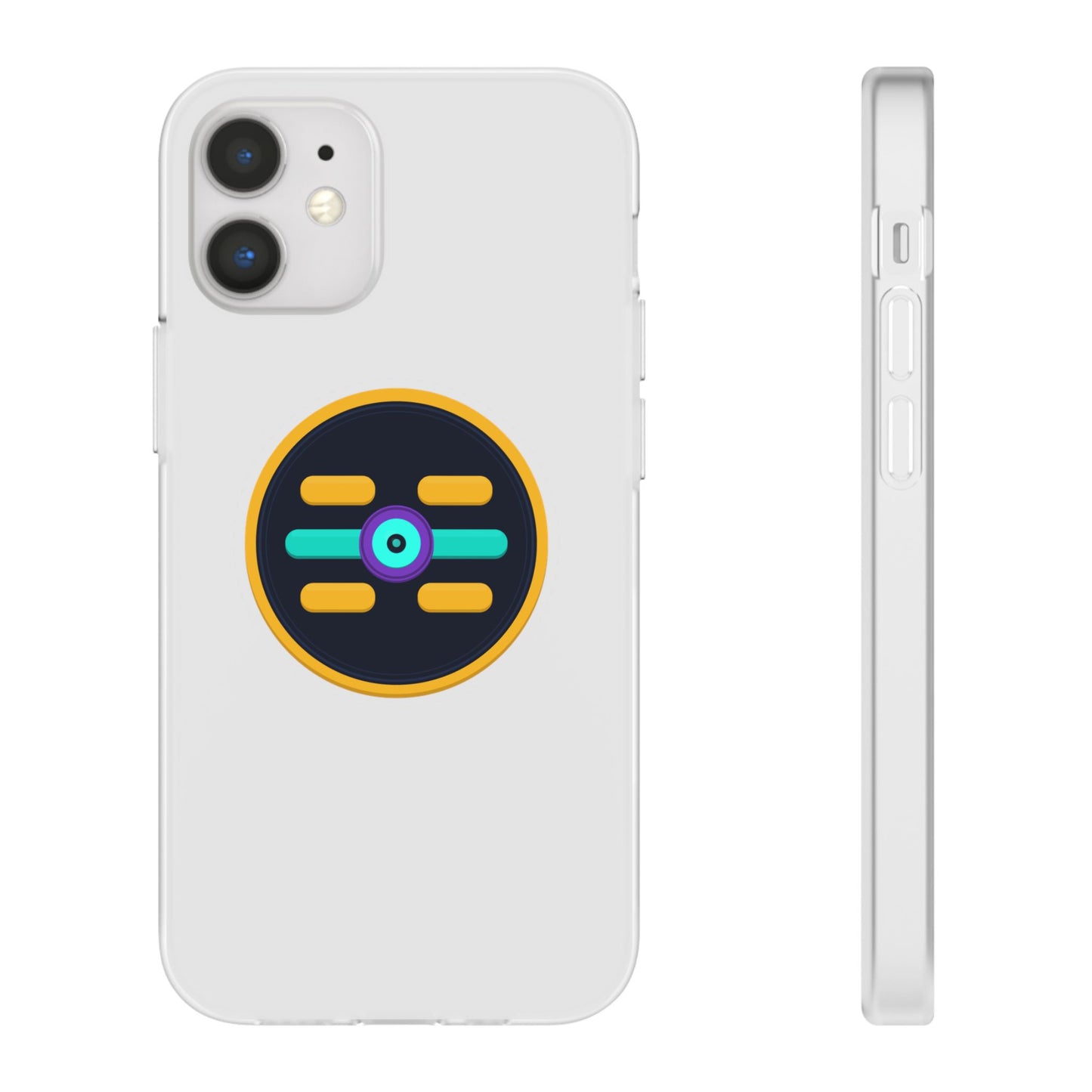 The Boards Shop Clear Phone Case with Colorful Tech Emblem