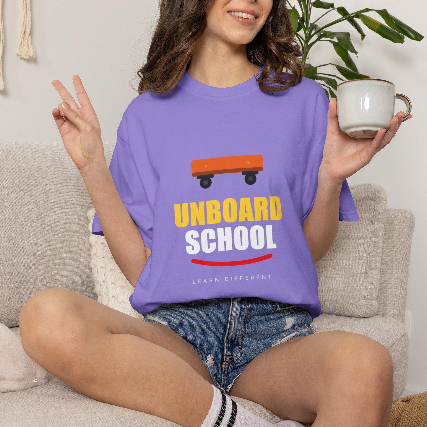 Unboard Skateboard T‑Shirt — Minimal Retro Skate Graphic Tee