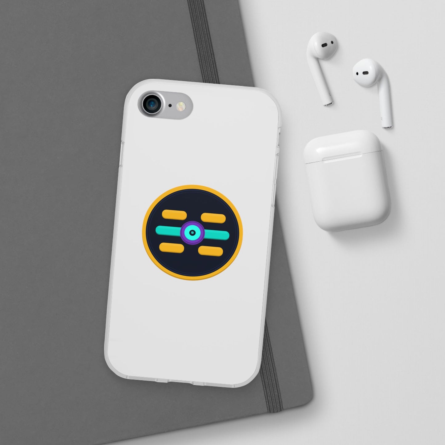 The Boards Shop Clear Phone Case with Colorful Tech Emblem