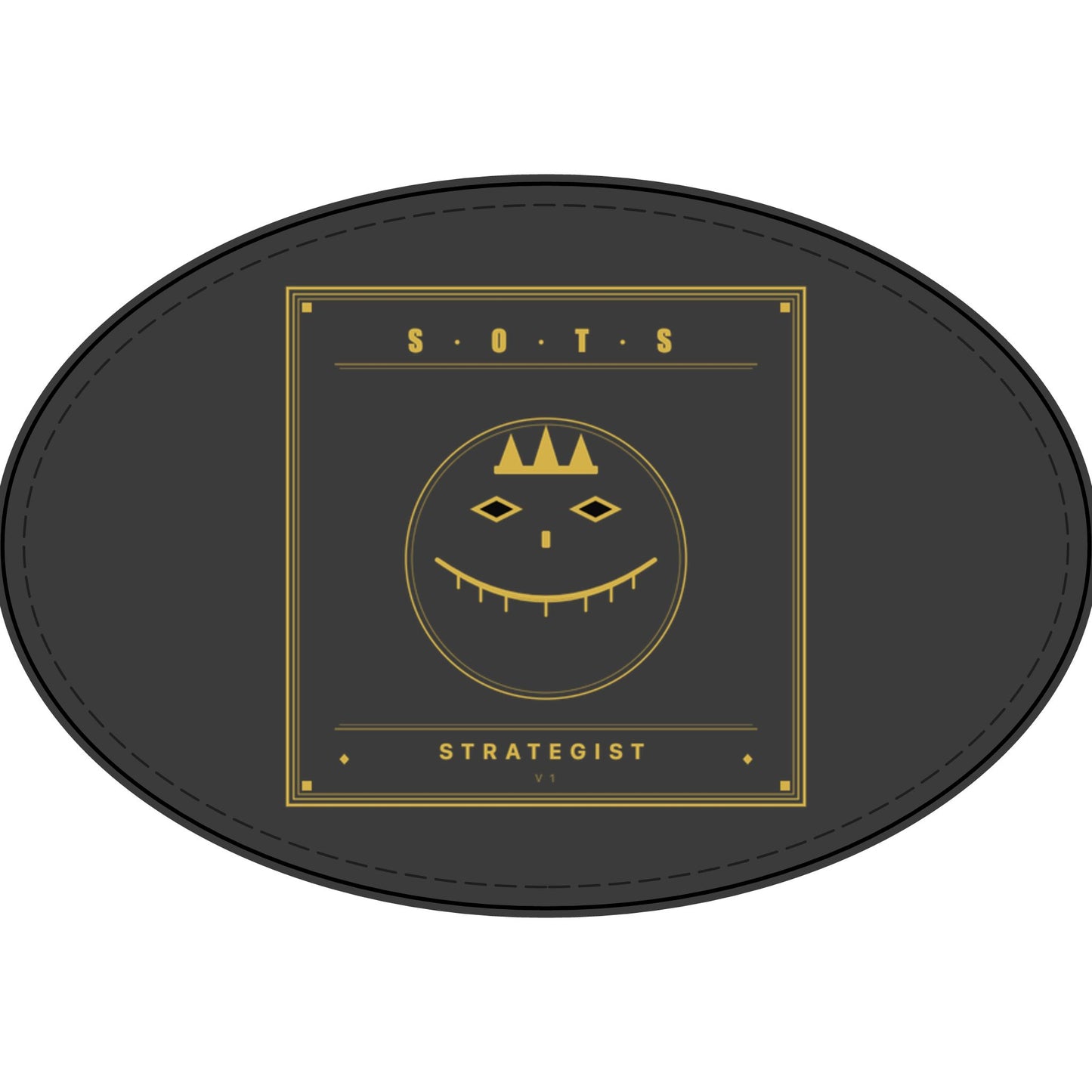 Strategist Faux Leather Patch – Engraved Gold Emblem