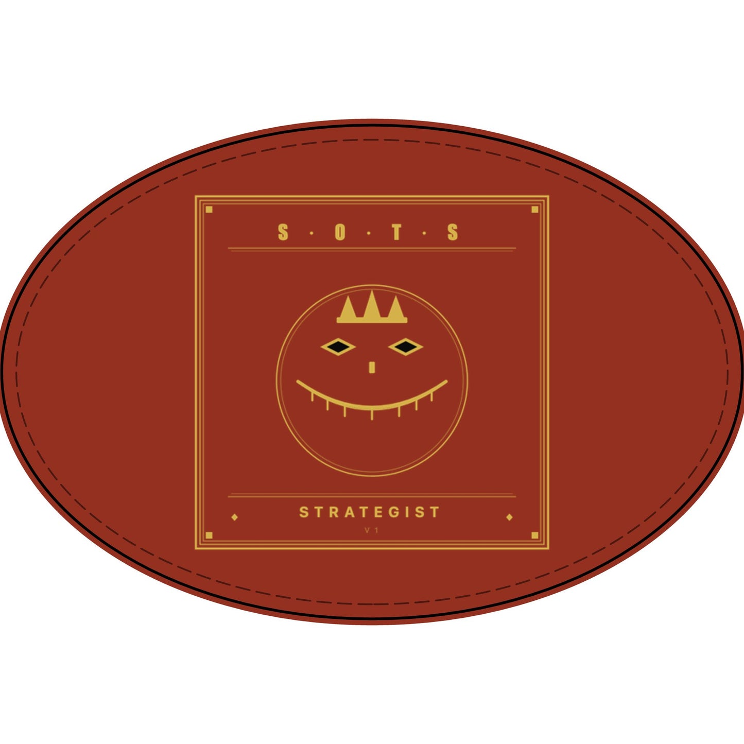 Strategist Faux Leather Patch – Engraved Gold Emblem