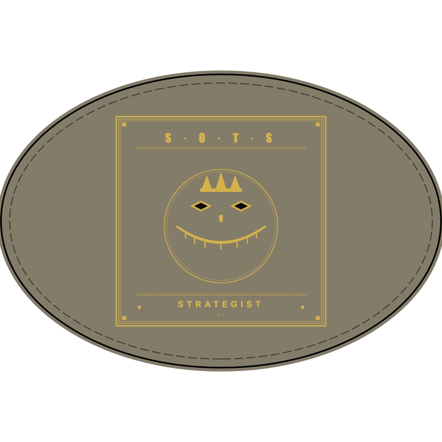 Strategist Faux Leather Patch – Engraved Gold Emblem