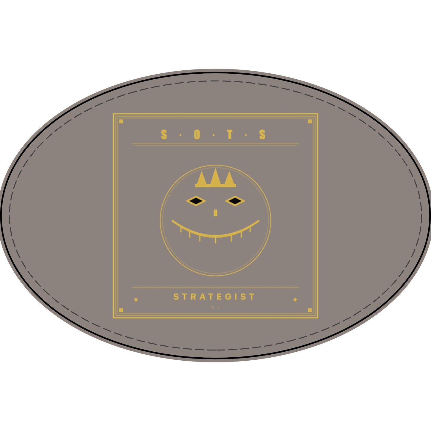 Strategist Faux Leather Patch – Engraved Gold Emblem