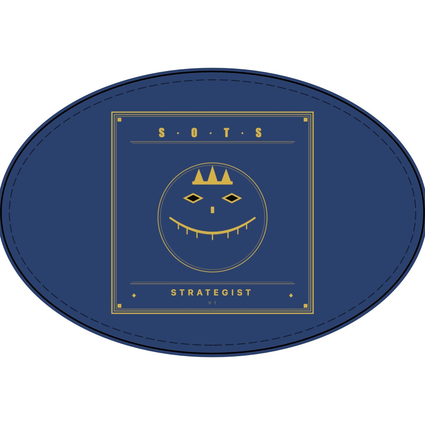Strategist Faux Leather Patch – Engraved Gold Emblem