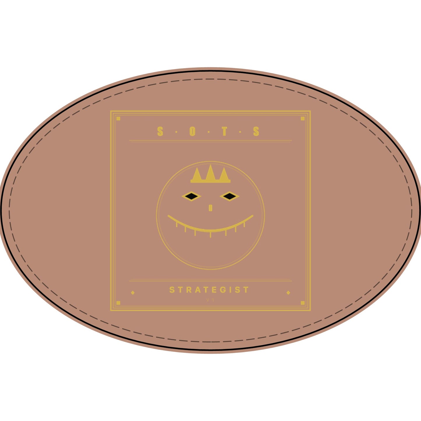 Strategist Faux Leather Patch – Engraved Gold Emblem