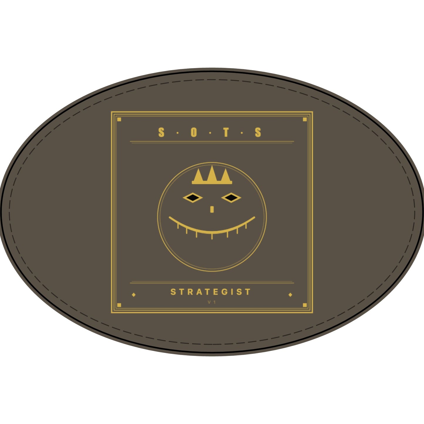 Strategist Faux Leather Patch – Engraved Gold Emblem