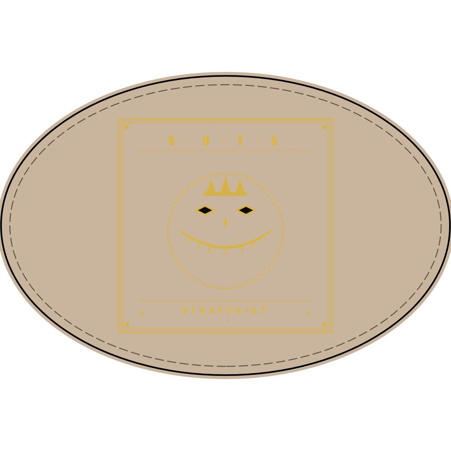 Strategist Faux Leather Patch – Engraved Gold Emblem