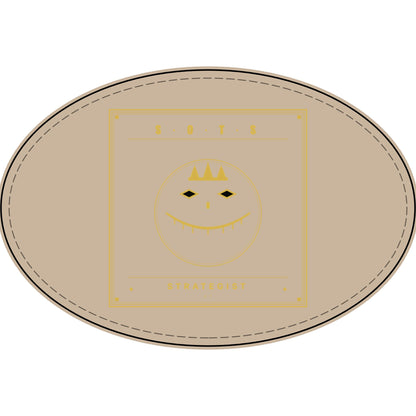Strategist Faux Leather Patch – Engraved Gold Emblem