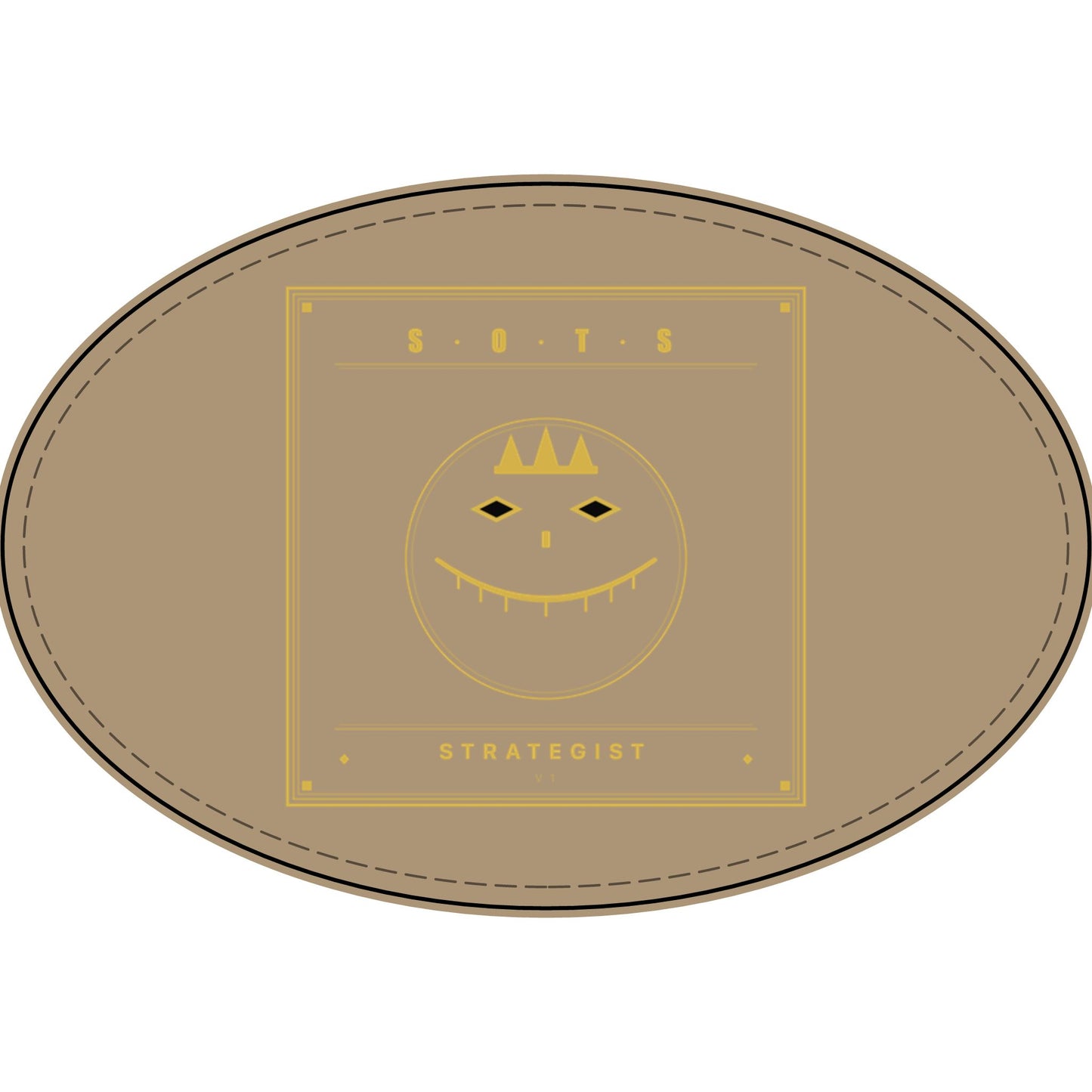 Strategist Faux Leather Patch – Engraved Gold Emblem
