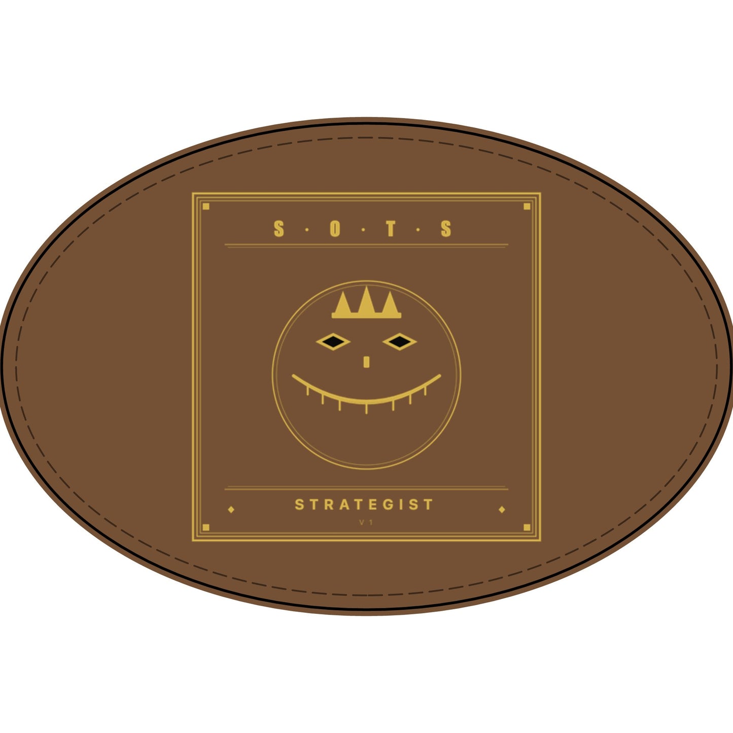 Strategist Faux Leather Patch – Engraved Gold Emblem