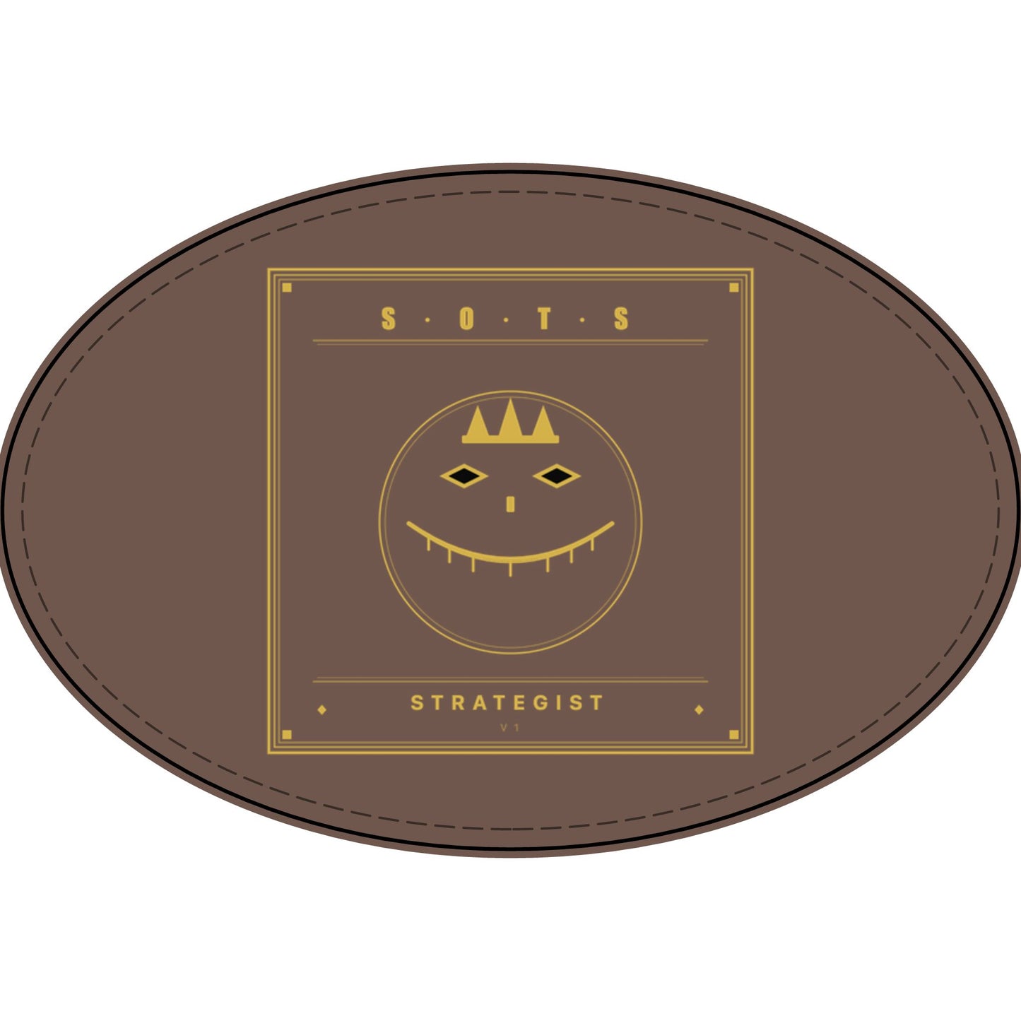 Strategist Faux Leather Patch – Engraved Gold Emblem