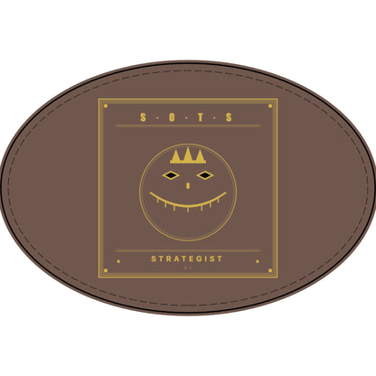 Strategist Faux Leather Patch – Engraved Gold Emblem