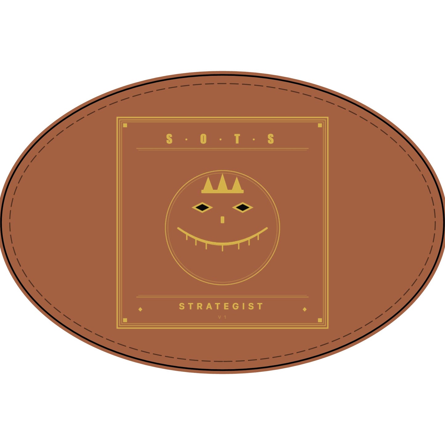 Strategist Faux Leather Patch – Engraved Gold Emblem