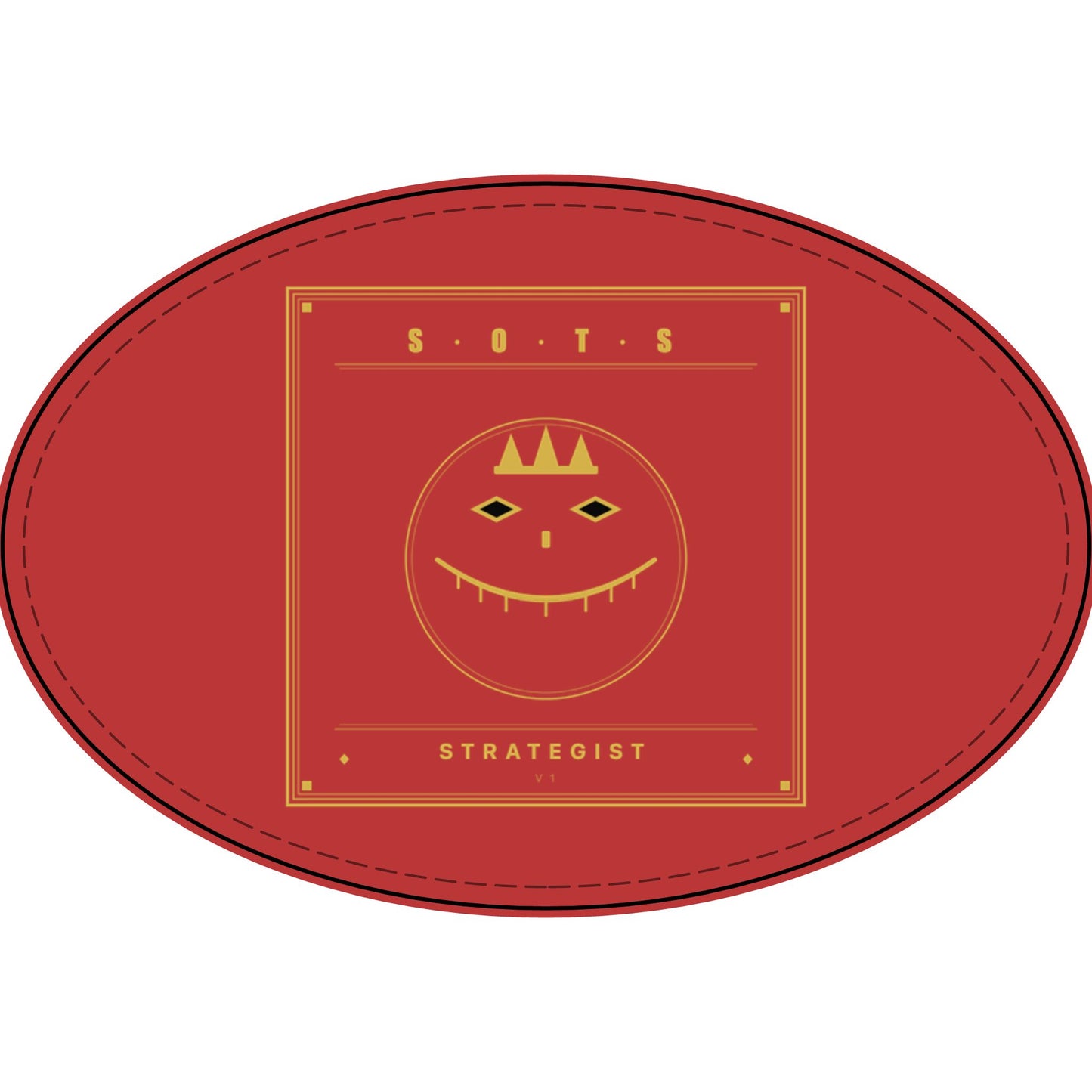 Strategist Faux Leather Patch – Engraved Gold Emblem