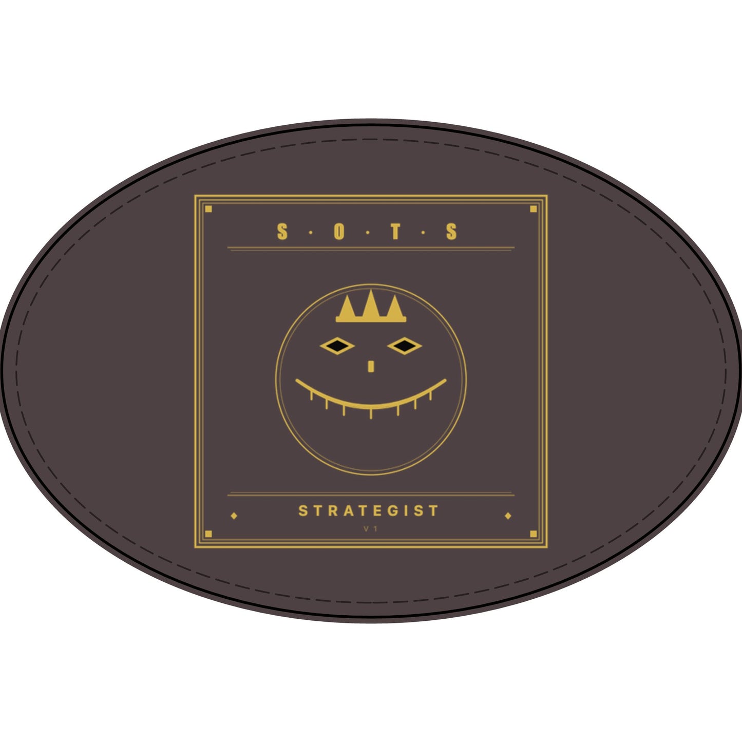 Strategist Faux Leather Patch – Engraved Gold Emblem