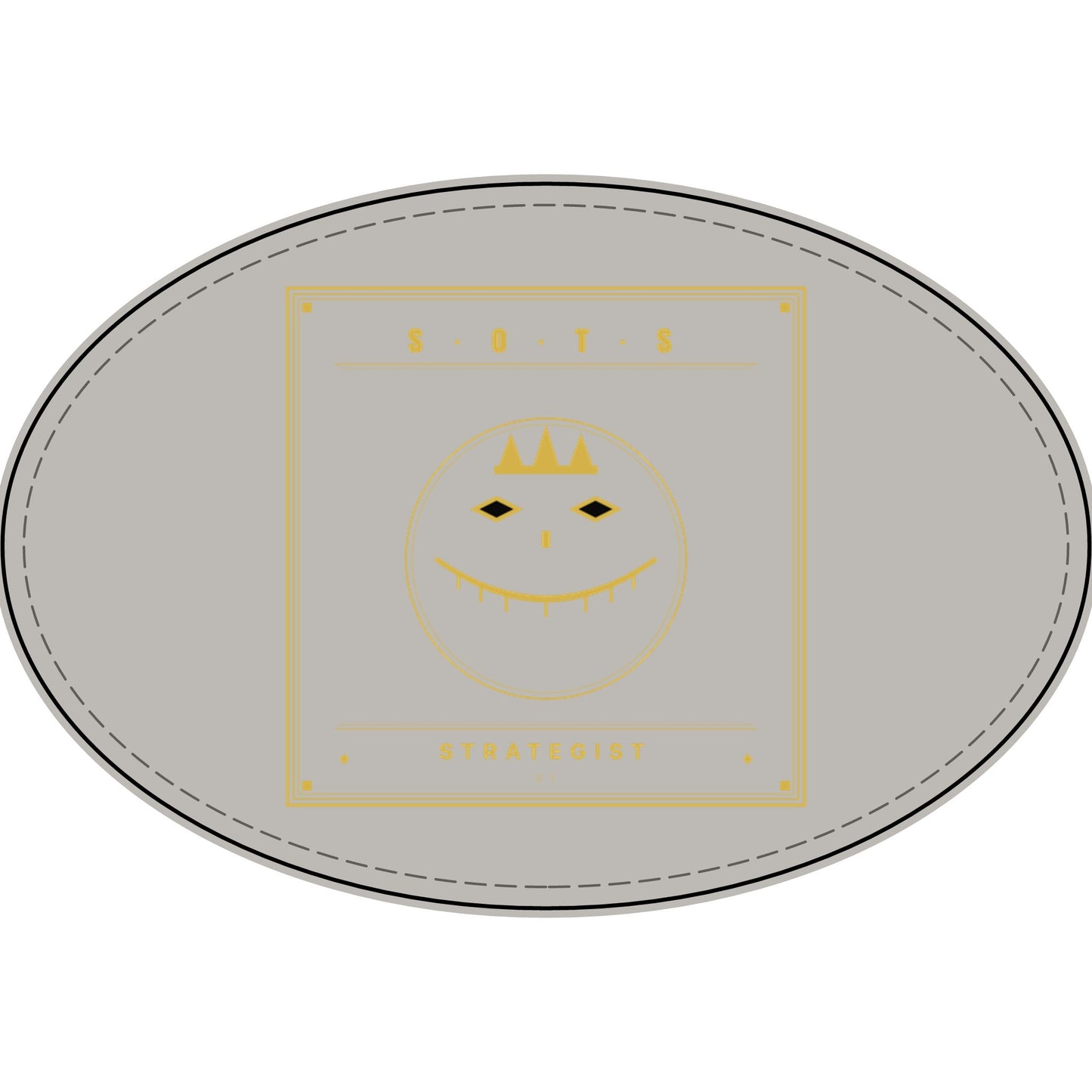 Strategist Faux Leather Patch – Engraved Gold Emblem