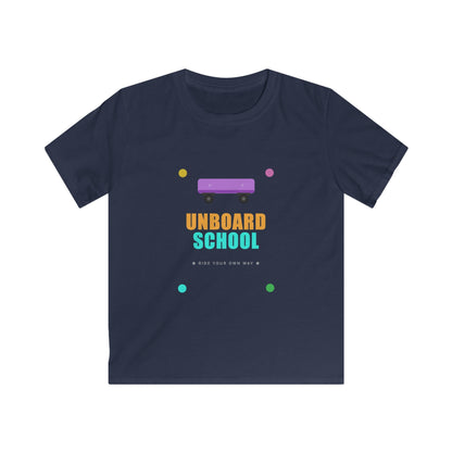 Kids Skateboard "Unboard School" Tee — Cute Back-to-School Graphic Shirt