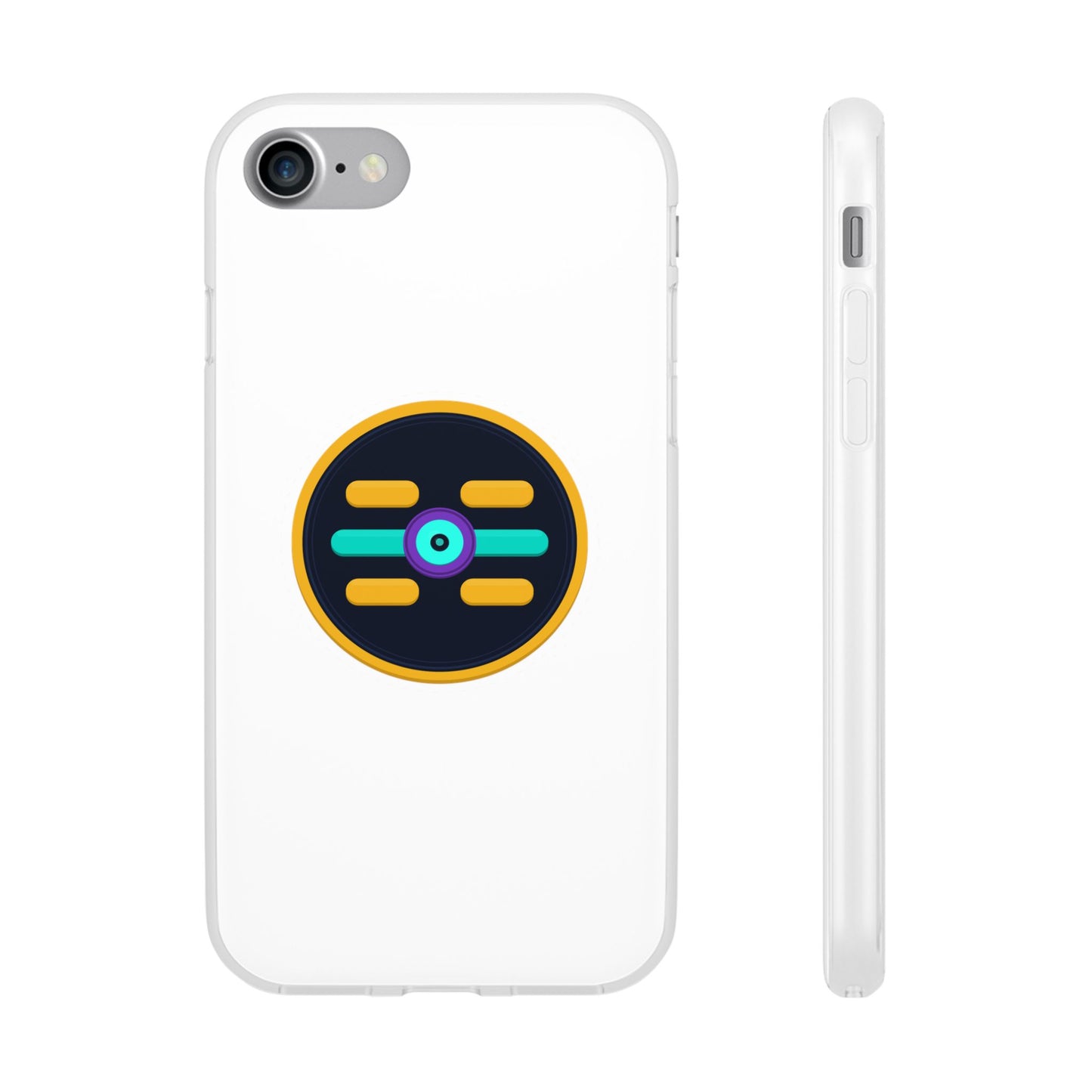 The Boards Shop Clear Phone Case with Colorful Tech Emblem