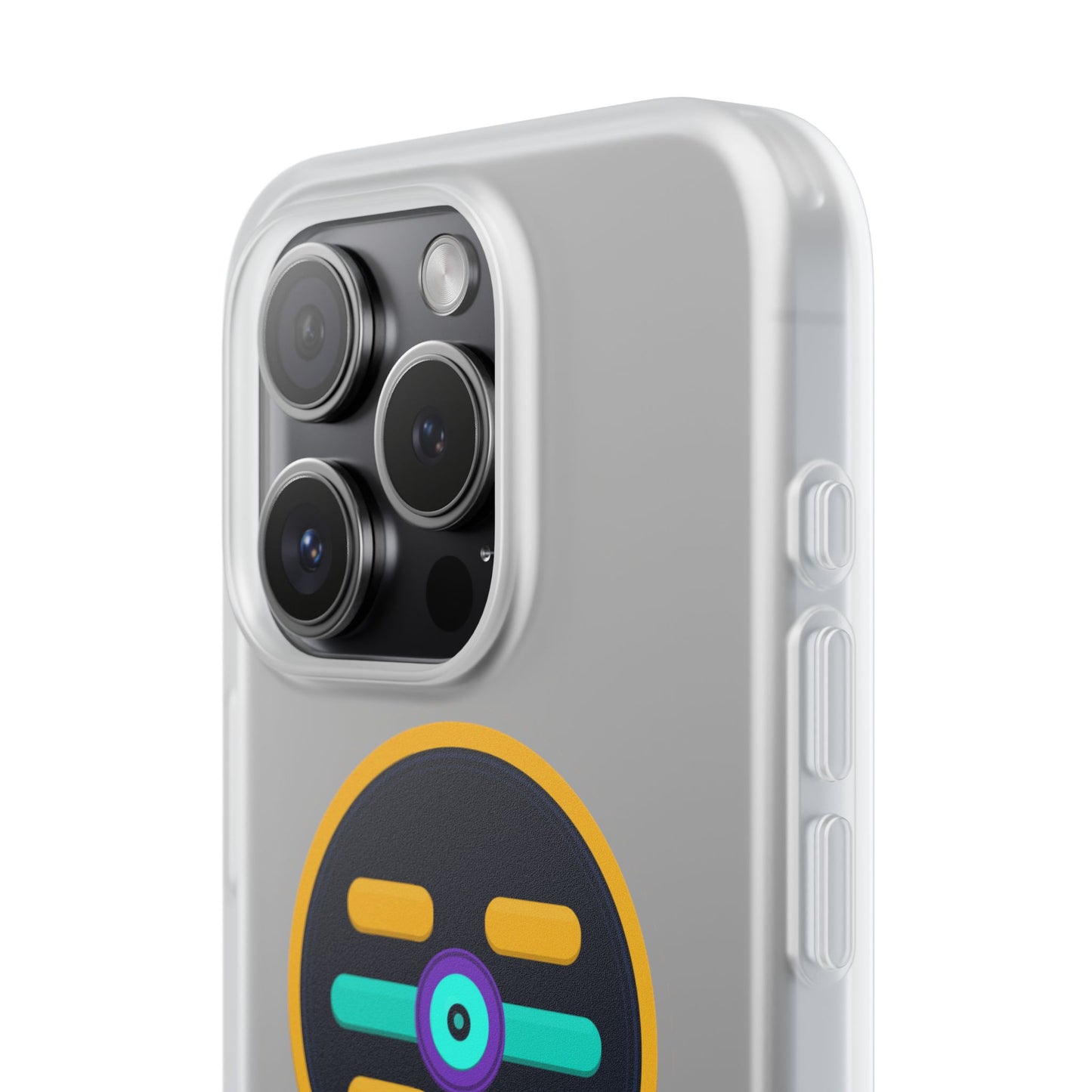 The Boards Shop Clear Phone Case with Colorful Tech Emblem