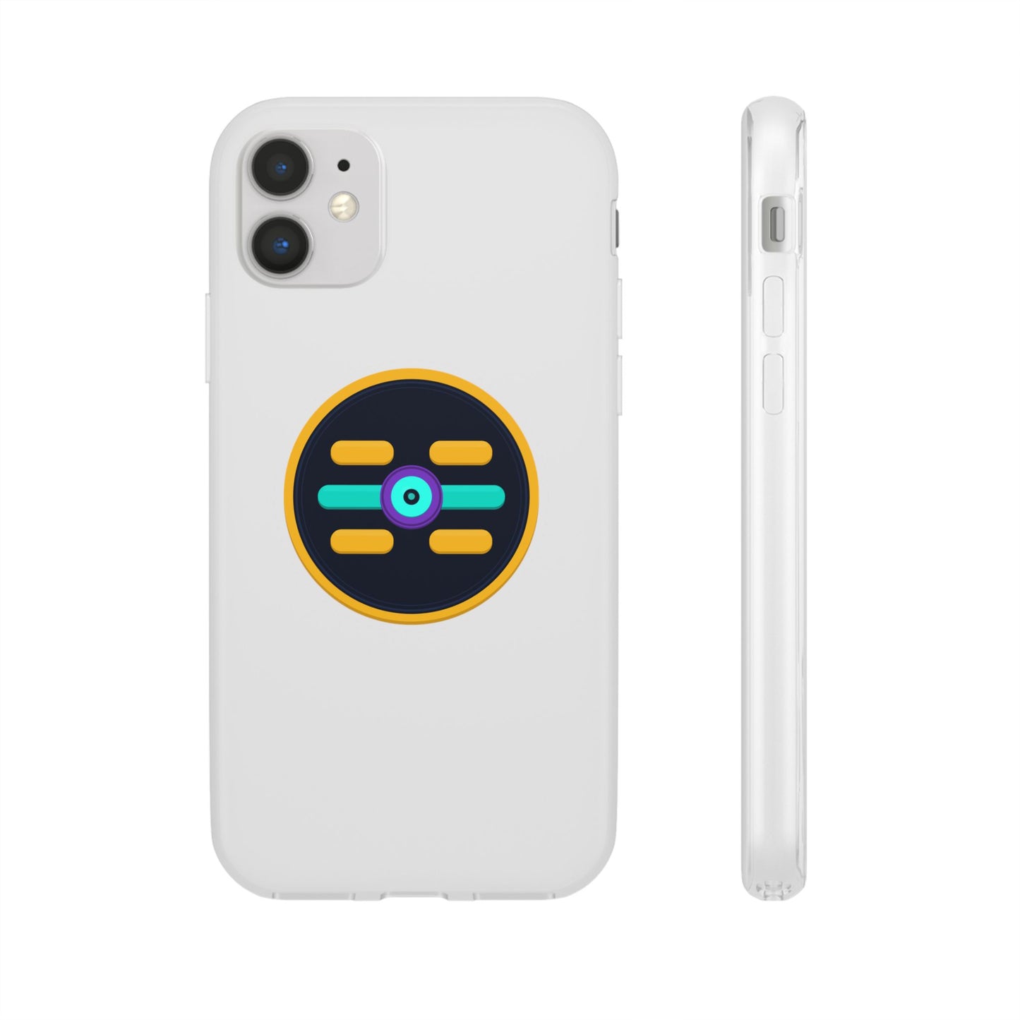 The Boards Shop Clear Phone Case with Colorful Tech Emblem