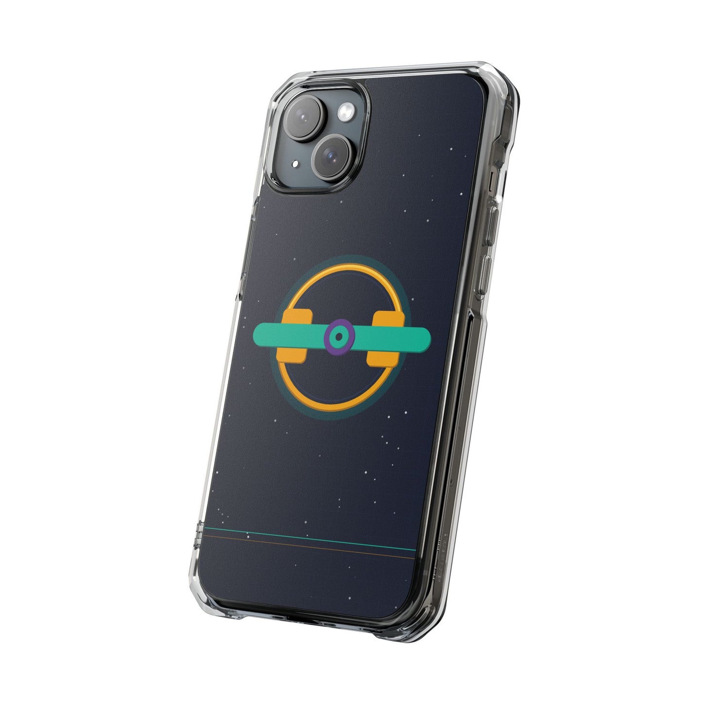 The Boards Shop Clear Magnetic Phone Case — Retro Space Target