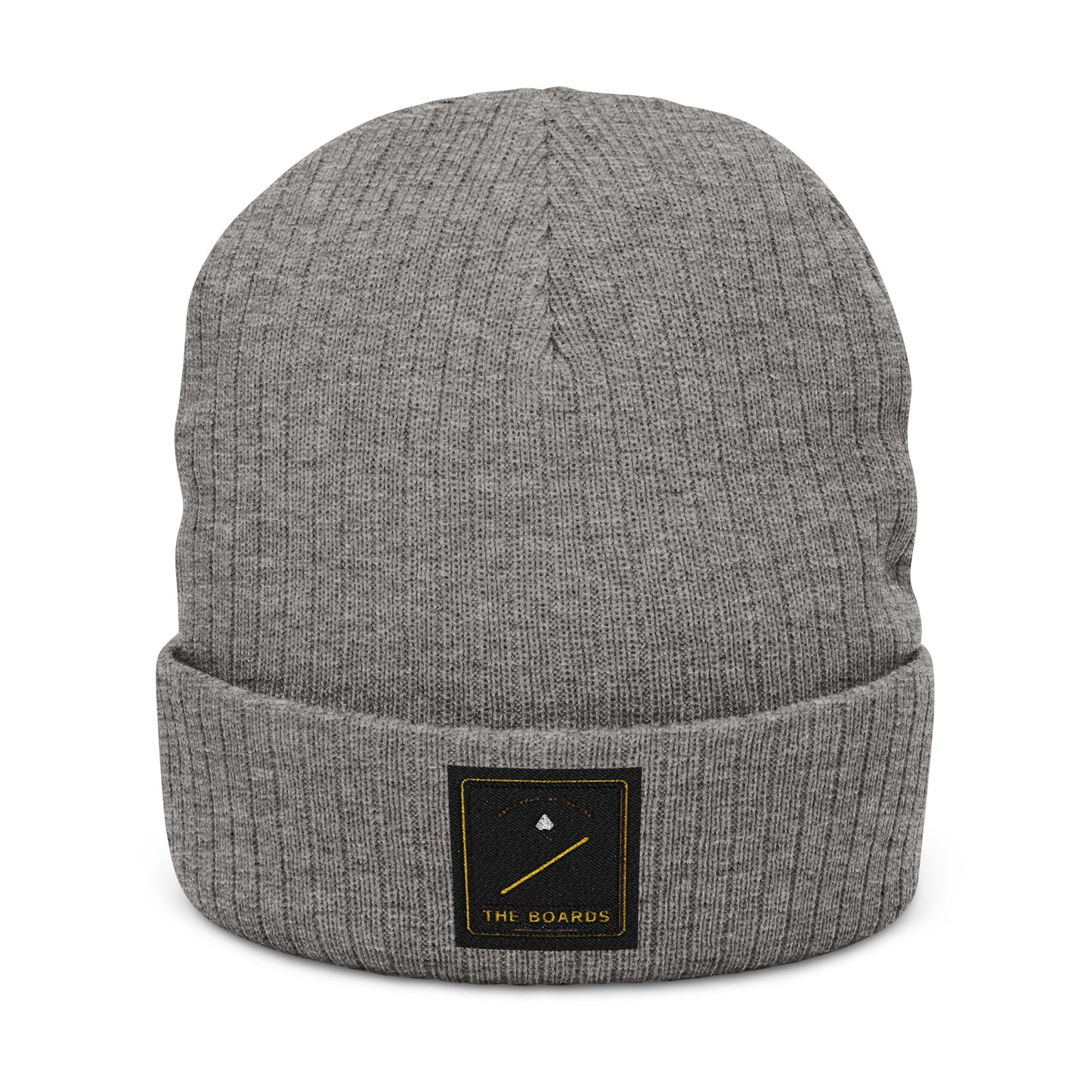 The Boards Embroidered Ribbed Beanie — Snowboard Culture Knit Hat