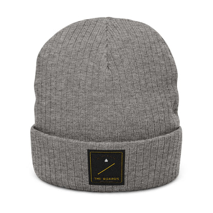 The Boards Embroidered Ribbed Beanie — Snowboard Culture Knit Hat