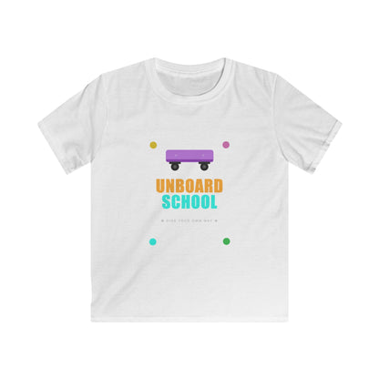 Kids Skateboard "Unboard School" Tee — Cute Back-to-School Graphic Shirt