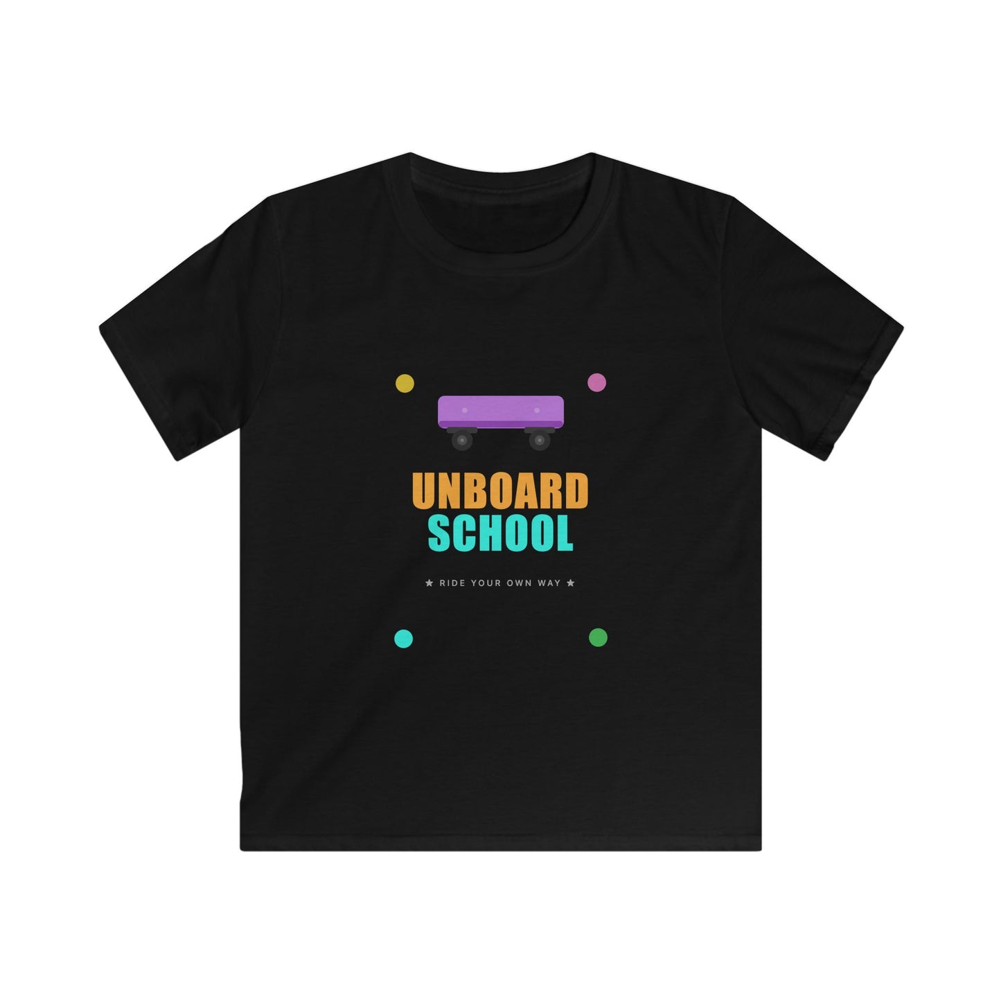 Kids Skateboard "Unboard School" Tee — Cute Back-to-School Graphic Shirt