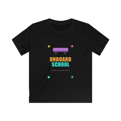 Kids Skateboard "Unboard School" Tee — Cute Back-to-School Graphic Shirt