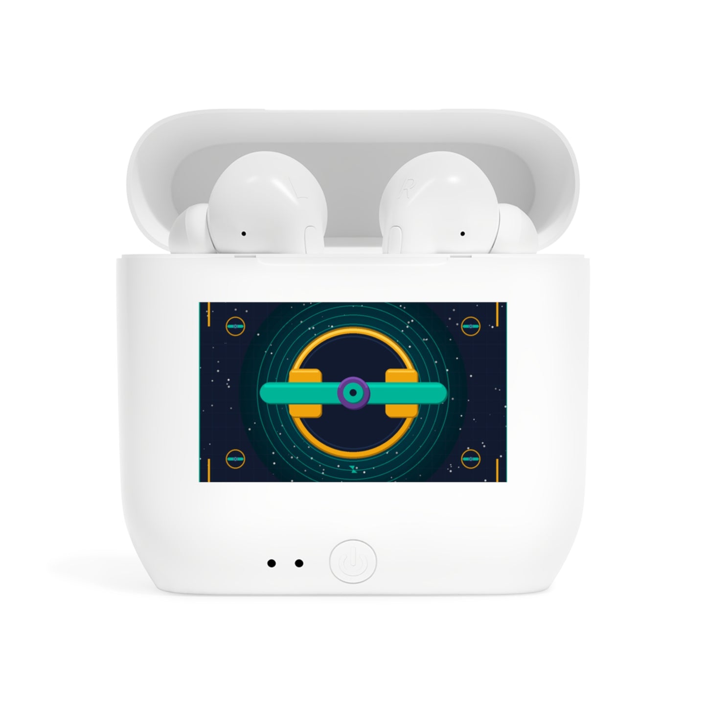 HQ Essos Wireless Earbuds Case — Futuristic Space Tech Graphic